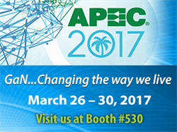 Efficient Power Conversion (EPC) to Showcase Life-Changing Applications Using eGaN Technology at 2017 Applied Power Electronics and Exposition Conference (APEC)