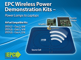 EPC Announces a Full Range of Wireless Power Demonstration Kits That Can Be Used to Design Systems That Power Anything from Lamps to Laptops