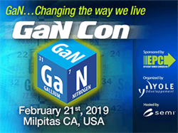 Efficient Power Conversion (EPC) to Sponsor Inaugural ‘GaN Con’ with Yole Développement (Yole) and SEMI Covering the Entire Power GaN Industry from Manufacturers to End Users