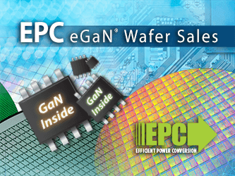 宜普電源轉換公司提供氮化鎵(eGaN)功率元件的晶圓