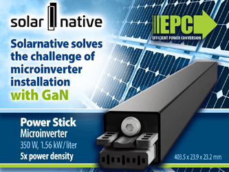 Solarnative Uses GaN Devices to Solve the Challenge of Solar Power Installation with its New Microinverter that Integrates into the Module Frame