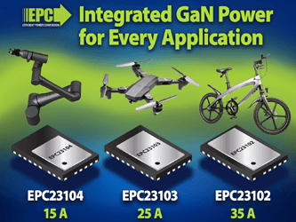 Efficient Power Conversion（EPC）、ePower Stage ICは電力密度を高め、電力需給全体にわたって設計を簡素化すると発表