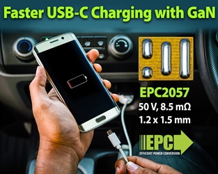 使用EPC新款50V GaN FET设计更高功率密度的USB-C PD应用，尺寸仅为1.8 mm²