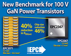EPC宣布100V GaN功率晶体管的新基准