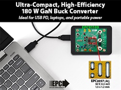 超小型高效率180瓦氮化鎵降壓轉換器評估板，適用於USB PD應用