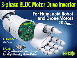 EPC、3相BLDCモーター駆動用統合型インバータでロボット技術の革新を加速へ