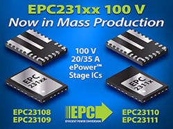 EPC宣布量产面向高性能电机驱动的100 V集成GaN功率级