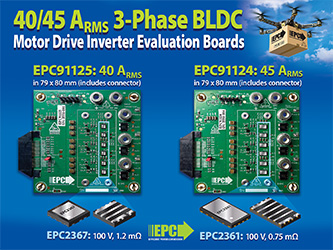 EPC Expands 100 V GaN Motor Drive Portfolio with Two New Three-Phase Inverter Evaluation Platforms
