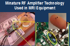 Miniature RF amplifier technology used in MRI equipment