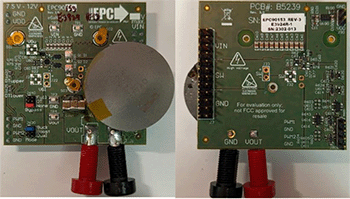 Top and bottom view of test board for EPC2619 