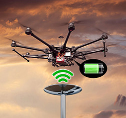 Drone wireless recharging