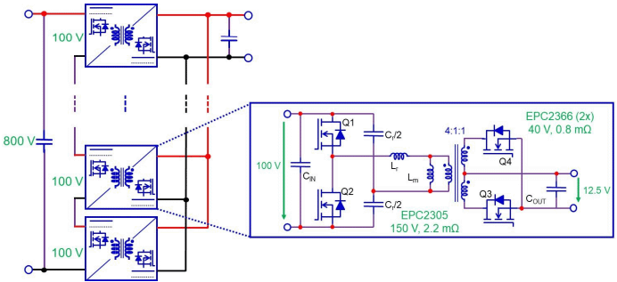 800 VDC to 12.5 VDC ISOP Converter
